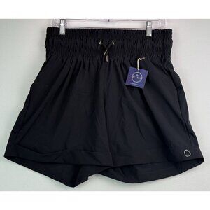 THE BUBBLE Black Pull-On Shorts Wide Waistband Drawstring‎ Cuffed NWT Siz XL